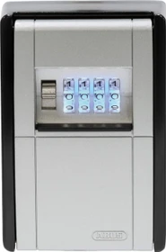 ABUS KeyGarage 787 LED zur Wandmontage Schlüsselkasten, schwarz/silber, mechanische Zahlenkombination