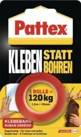 Pattex Kleben statt Bohren, doppelseitig, universal weiß, Klebeband, 19mm/1.5m