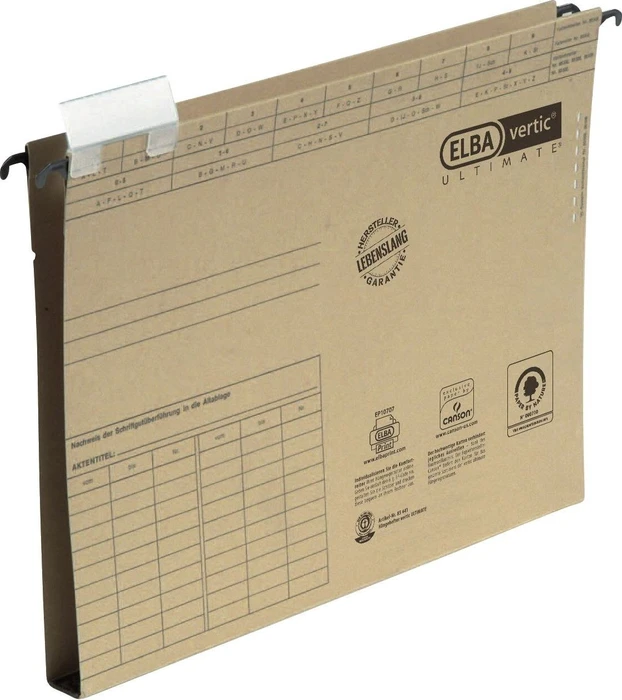Elba vertic ultimate Hängemappe mit Hartpappeboden 2cm, A4, braun, 25er-Pack