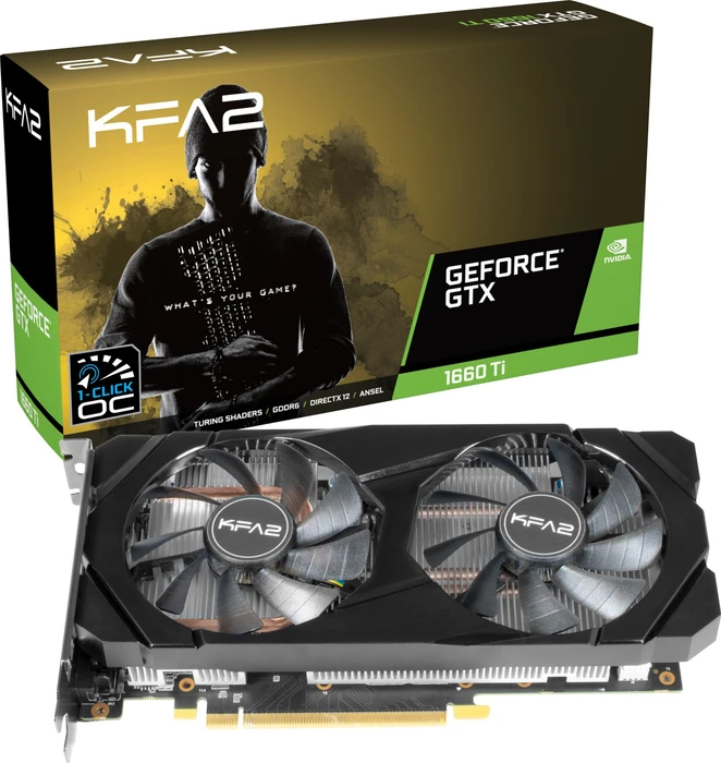 KFA2 GeForce GTX 1660 Ti (1-Click OC), 6GB GDDR6, DVI, HDMI, DP