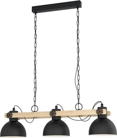 Eglo Lubenham Pendelleuchte 3-flammig schwarz/braun