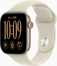 Apple Watch Series 12 (GPS) 42mm Aluminium lichtgold mit Sportarmband S/M sand