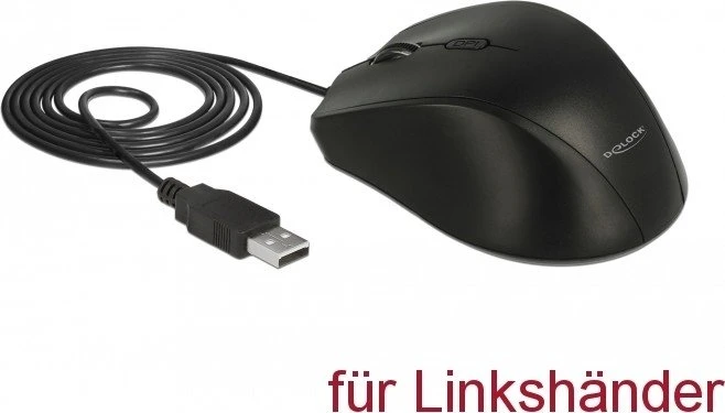 DeLOCK Ergonomic Mouse schwarz, USB