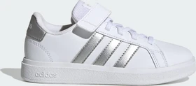 adidas Grand Court Court Elastic Lace and Top Strap cloud white/matte silver (Junior)
