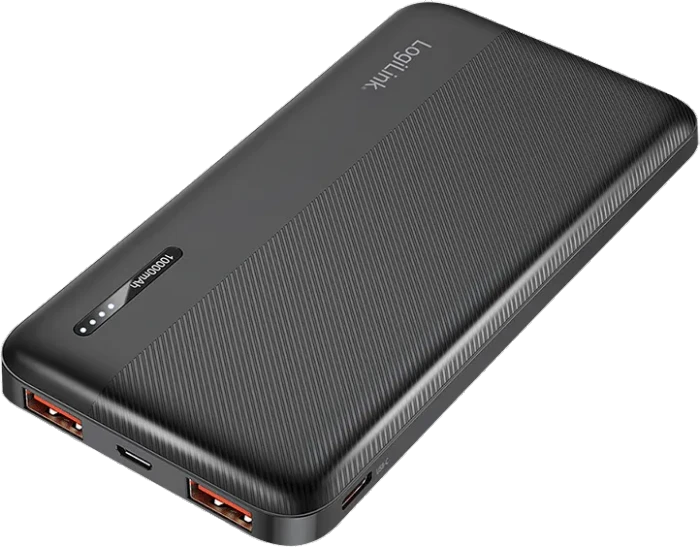 LogiLink Powerbank 10000mAh PD 20W 2x USB-A + USB-C schwarz
