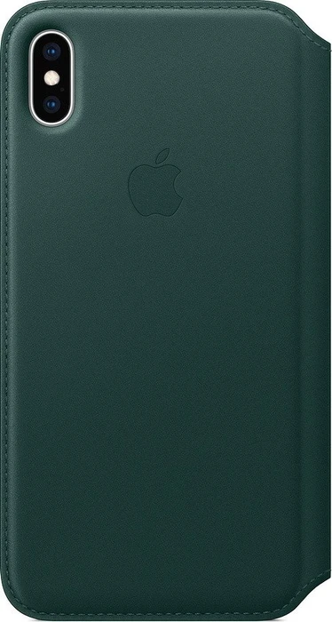 Apple Leder Folio Case für iPhone XS Max waldgrün