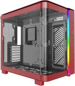 Montech King 95 Vibrant Red, rot, Glasfenster
