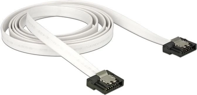 DeLOCK SATA 6Gb/s Kabel Flexi weiß 0.5m, gerade/gerade