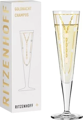 Ritzenhoff Goldnacht Champagnerglas von Nathalie Jean 205ml
