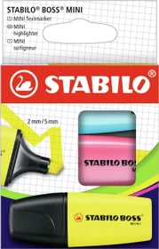 STABILO Boss Mini blau/pink/gelb, 3er-Set