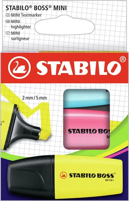 STABILO Boss Mini blau/pink/gelb, 3er-Set (07/3-2-01)