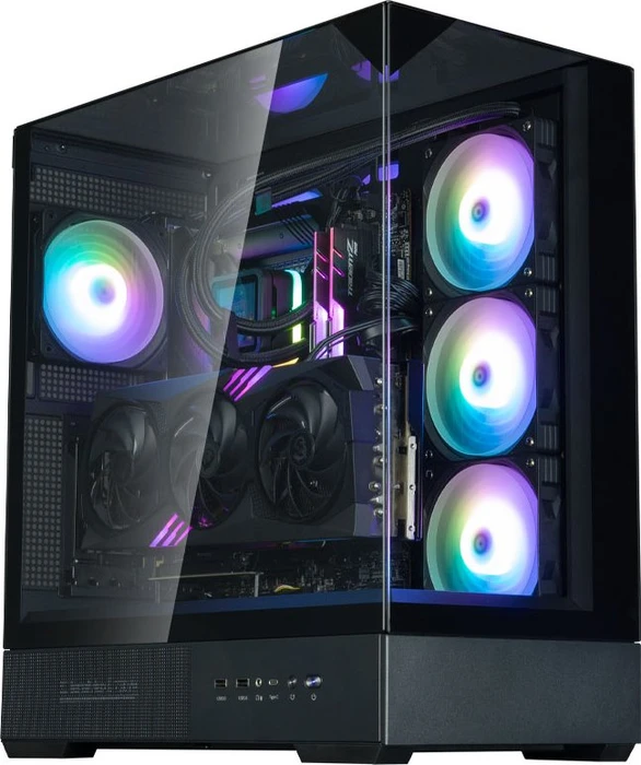 Zalman P40 Prism Black, schwarz, Glasfenster