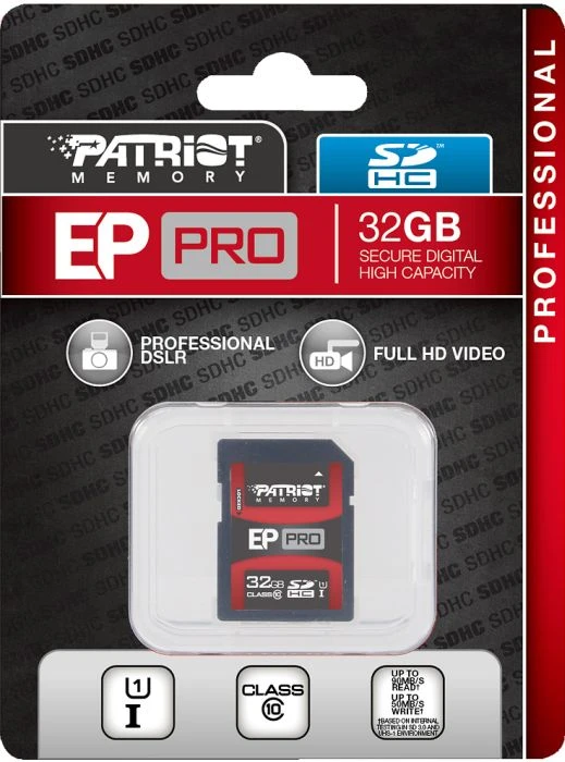 Patriot EP Pro R90/W50 32GB, UHS-I, Class 10