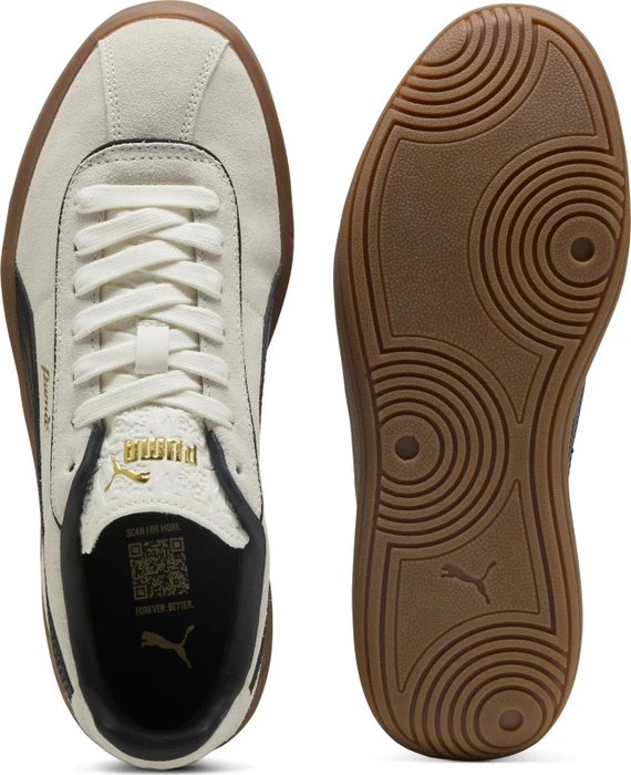 Puma Club Klassika Wildleder warm white/puma black/puma gold (Damen)