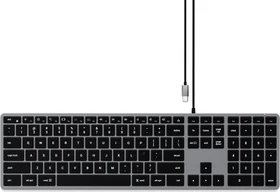 Satechi Slim W3 Wired Backlit Keyboard, -C, schwarz/grau, USB, CH (ST-UCSW3M-CH)