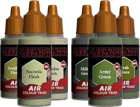 Army Painter Warpaints Air Triad Deathly + Drab Green Farbset, 6-tlg.