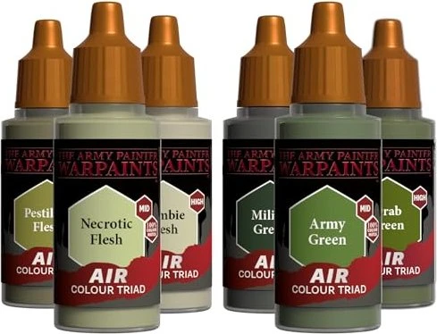 Army Painter Warpaints Air Triad Deathly + Drab Green Farbset, 6-tlg.