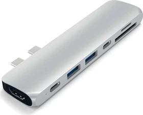 Satechi Aluminium Type-C Pro Hub Adapter für MacBook Pro 2016/2017, silber, USB-C 3.0 (ST-CMBPS)