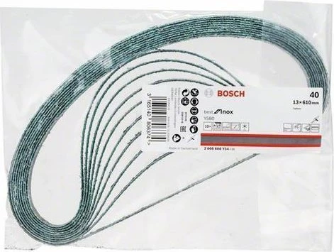 Bosch Professional Y580 Best for Inox Schleifband K40, 13x610mm, 10 Stück